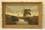 Schilderij echt doek 120x80 cm Kempense heide datum +/-1920, Antiek en Kunst, Ophalen