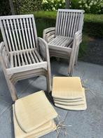 Set van 8x Teak Tuinstoelen (Nirvana Teak) incl. Kussens, Ophalen, Gebruikt, Teakhout