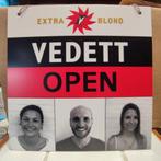VEDETT Open/gesloten kunststof plaat, Verzamelen, Biermerken, Zo goed als nieuw, Reclamebord, Plaat of Schild, Duvel