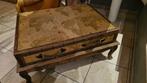 Vintage woonkamertafel met leren hoesje en kaart, Ophalen