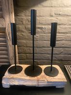 Set van 3 metalen kandelaars, Huis en Inrichting, Woonaccessoires | Kandelaars en Kaarsen, ., Nieuw, Ophalen of Verzenden, .