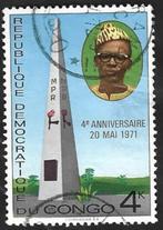 1 Postzegel 1971 4 jaar partij MPR Congo-Kinshasa, Ophalen of Verzenden, Overige landen, Gestempeld