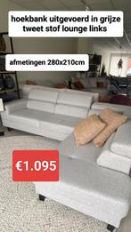 Nouveau canapé d'angle en tweed gris maintenant 1,095€, Enlèvement ou Envoi, Neuf