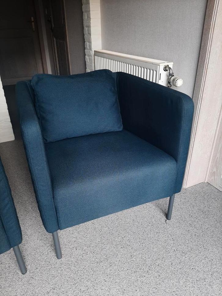 EKERÖ Fauteuil, donkerblauw, nieuwstaat., Maison & Meubles, Fauteuils, Comme neuf, 50 à 75 cm, Moins de 75 cm, Enlèvement