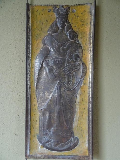 Antieke hanger Heilige Maria Madonna en kind 46cm circa 1870, Antiek en Kunst, Antiek | Religieuze voorwerpen, Ophalen of Verzenden