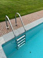 Zwembadladder inox roestvrij staal, 4 treden in prima staat, Tuin en Terras, Ophalen, Zo goed als nieuw, Ladder
