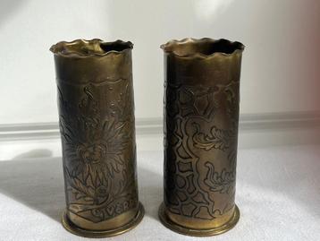 trench art 2 douilles canon tir rapide 37/73 Verdun APX-CT beschikbaar voor biedingen