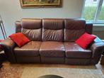 Zetels : bruine 3 zit en  relax 1 zit, Huis en Inrichting, Ophalen, Gebruikt, Driepersoons, Leer