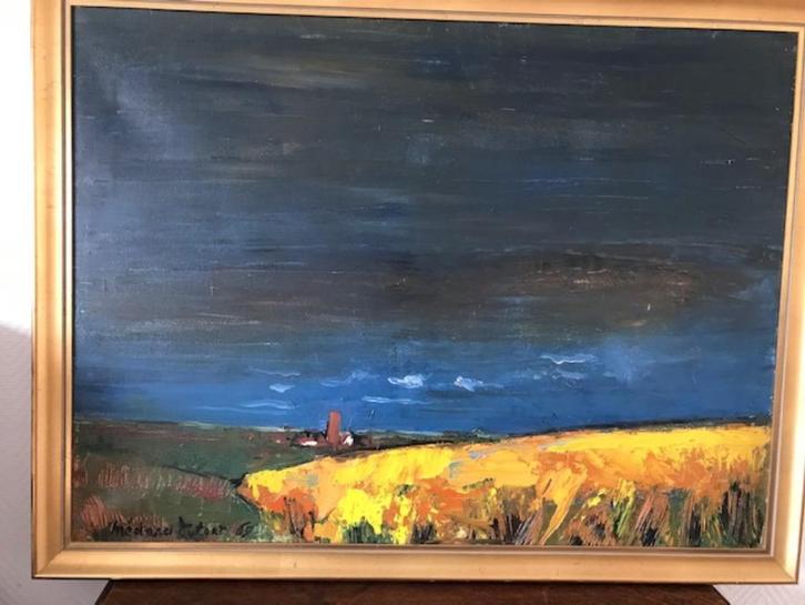 olie op doek - Siegfried Médard TYTGAT - polderlandschap, Antiek en Kunst, Kunst | Schilderijen | Klassiek, Ophalen