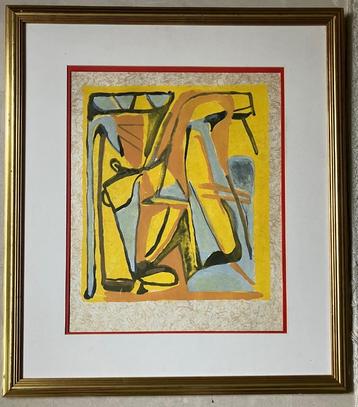 Originele abstracte litho van Bram van Velde uit 1975 gesign beschikbaar voor biedingen