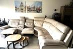 Beige lederen hoeksalon, Huis en Inrichting, Ophalen, Zo goed als nieuw, Leer, Modern