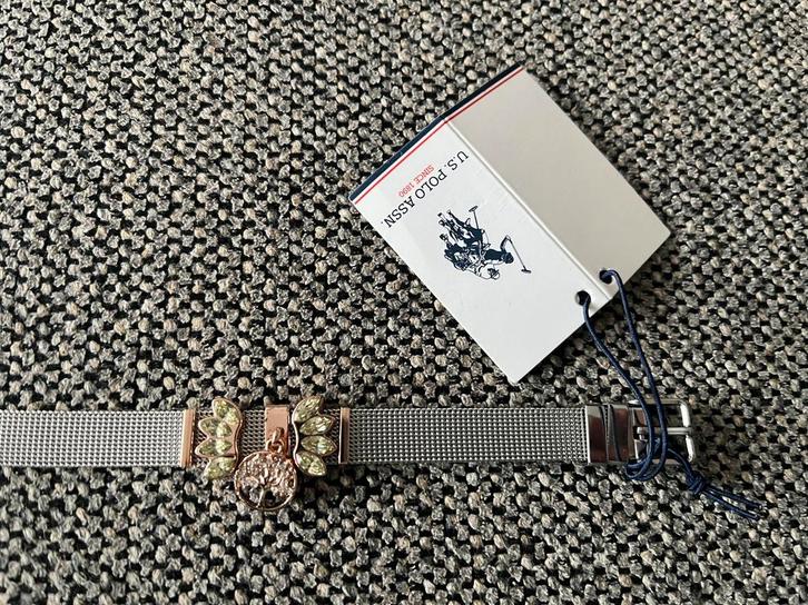 US POLO ASSN  armband met meshband/bedels nieuw met labels, Handtassen en Accessoires, Armbanden, Nieuw, Zilver, Met bedels of kralen