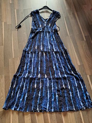 Maxi jurk, tie dye, blauw, mt 40   beschikbaar voor biedingen