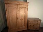Combi kleerkast en commode in grenen, Huis en Inrichting, Ophalen, Gebruikt, Grenenhout