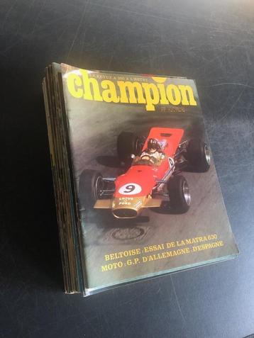 lot oude tijdschriften Champion 1968-1972 auto moto beschikbaar voor biedingen