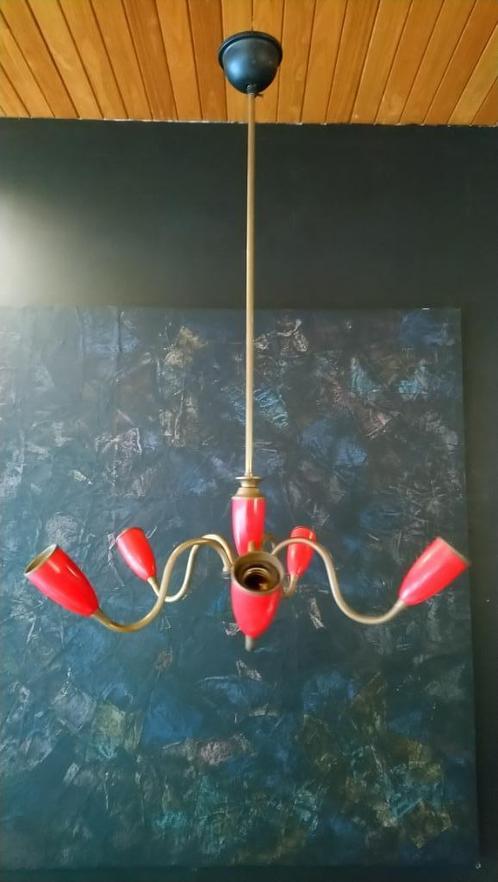 Sputnik - Spider Hanglamp (5-armig -1950's), Huis en Inrichting, Lampen | Hanglampen, Gebruikt, Metaal, Overige materialen, Ophalen