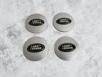 Zilver/Zwart Logo Land Rover Naafdoppen 62mm set van 4 stuks, Verzenden, Nieuw