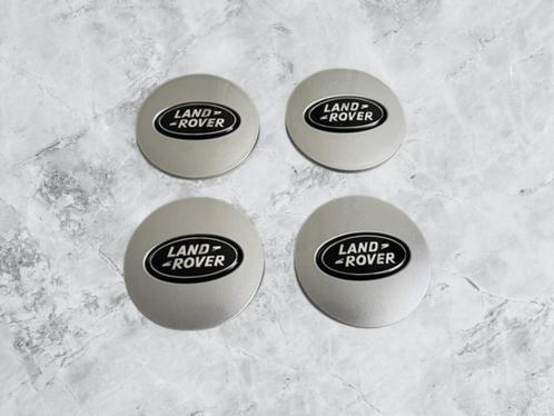 Zilver/Zwart Logo Land Rover Naafdoppen 62mm set van 4 stuks, Auto diversen, Wieldoppen, Nieuw, Verzenden