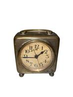 Petit réveil de voyage ancien en laiton mécanique