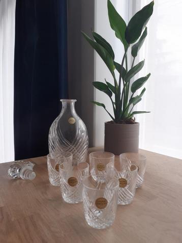 Coffret 1 carafe + 6 verres a liqueur en CRISTAL D'ARQUES Em