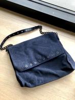 Longchamp Paris rocks marineblauwe suède schoudertas, Ophalen of Verzenden, Gebruikt, Blauw, Schoudertasje