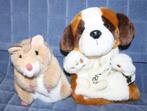 Marionnettes à main peluches chien Saint Bernard et hamster, Ophalen of Verzenden, Gebruikt, Hond