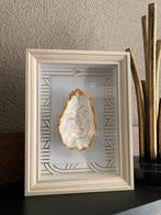 Handbeschilderde Oester Schelp Face Gold in lijst ByJ&S🤍, Minder dan 50 cm, Nieuw, Ophalen of Verzenden, Minder dan 50 cm