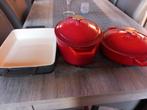 Lot de 2 faits-tout et un plat à lasagne, Maison & Meubles, Cuisine | Casseroles & Poêles, Fonte, Enlèvement, Utilisé