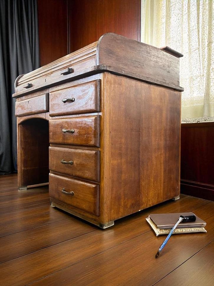 Vintage Amerikaanse bureau met rolluik, Verzamelen, Retro, Ophalen of Verzenden