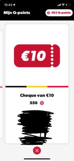 10 euro bon quick, Tickets en Kaartjes