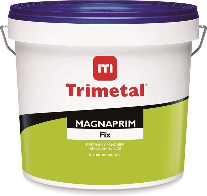 Trimetal Magnaprim Fix 10L Wit (grondverf) - 5 stuks, Doe-het-zelf en Bouw, Verf, Beits en Lak, Nieuw, Verf, 10 tot 15 liter, Wit