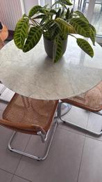 Marmer tafel bauhaus stijl - 1m10 diameter, Ophalen, Zo goed als nieuw