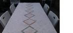 metalen buitentafel met mozaïek, Ophalen, Gebruikt, Vierkant, Metaal