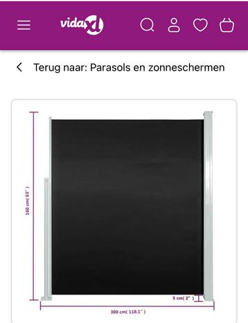 Windscherm uittrekbaar beschikbaar voor biedingen