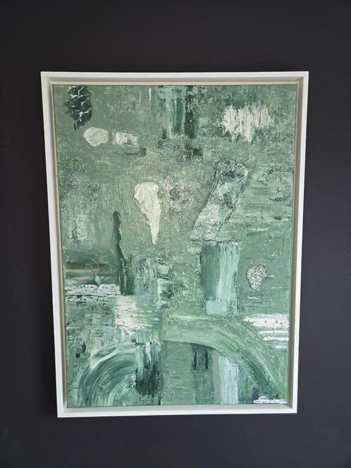 Origineel Werk Sandra Hapers "Thoughts in the Park" 50x70, Antiek en Kunst, Kunst | Schilderijen | Abstract, Ophalen of Verzenden