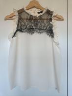 Zara - Witte top met kant, Kleding | Dames, Topjes, Maat 38/40 (M), Ophalen of Verzenden, Zo goed als nieuw, Zonder mouw