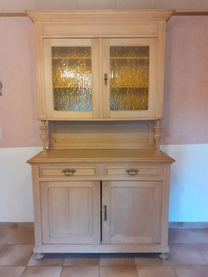 MEUBLE BAS ET VITRINE - EN DEUX PARTIES, Maison & Meubles, Armoires | Armoires murales, Utilisé, 200 cm ou plus, Moins de 150 cm