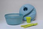Tupperware™ « Sla Party » 1,5 liter - blauw en groen, Huis en Inrichting, Verzenden, Nieuw, Groen, Bak of Kom