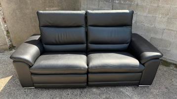 Salon en cuir avec relax électrique, Enlèvement, Comme neuf, Cuir