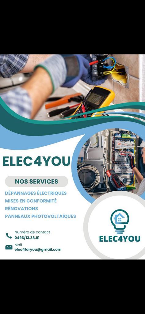 ELEC4YOU. Électricien 0496/133891., Diensten en Vakmensen, Elektriciens, 24-uursservice