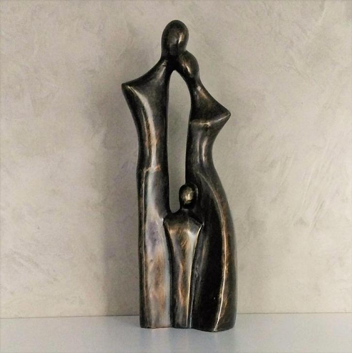 Urn brons: Gezin / Ouders met 1, 2 of 3 kinderen, Antiek en Kunst, Kunst | Overige Kunst