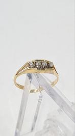 Bague en or 14k 585 avec 4 diamants, Or, Or, Utilisé, 17 à 18