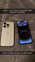 Iphone 15 pro + 14 pro 128gb, Telecommunicatie, Mobiele telefoons | Apple iPhone, Ophalen of Verzenden, Zo goed als nieuw, Zwart