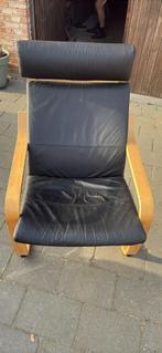 Poang ikea zwart leer, Huis en Inrichting, Ophalen, Gebruikt, Leer