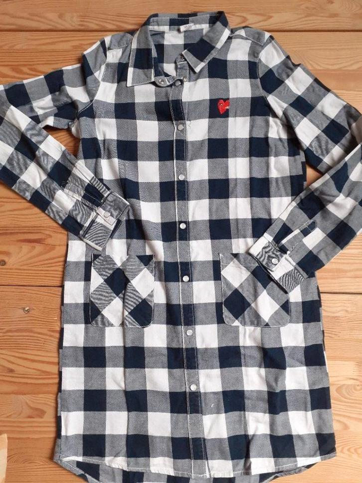 Maat 158 - geruit hemdkleedje, Kinderen en Baby's, Kinderkleding | Maat 158, Zo goed als nieuw, Meisje, Jurk of Rok, Ophalen of Verzenden