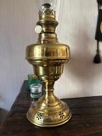 Oude olielamp met glas, Ophalen of Verzenden, Koper of Brons