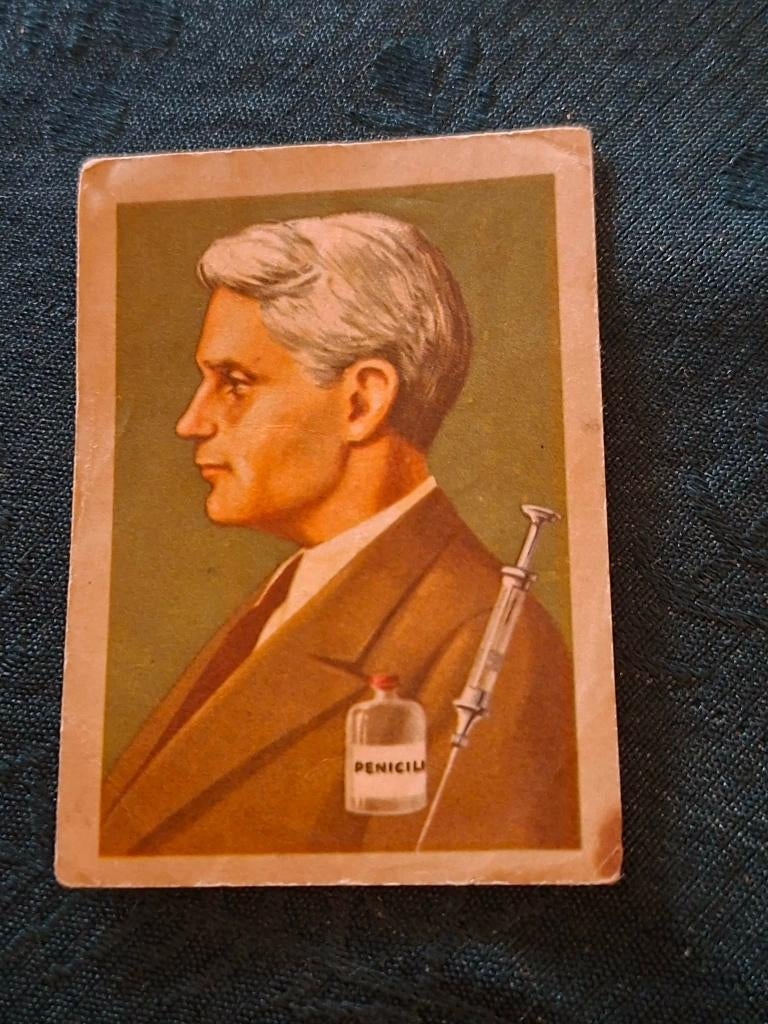 Prentje/Chromo : Alexander Flemming / Peniciline, Collections, Photos & Gravures, Utilisé, Gravure, Autres sujets/thèmes, Enlèvement ou Envoi