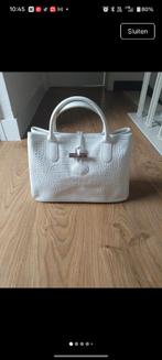 Longchamp Roseau tote bag croco leather, Enlèvement ou Envoi, Comme neuf, Blanc, Sac à main