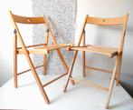 2 Chaises pliantes design en bois de hêtre, Comme neuf, Deux, Enlèvement, Bois