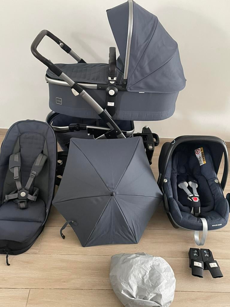 Joolz Geo 2 Quadro Blue kinderwagen 3-in-1 Set, Kinderen en Baby's, Buggy's, Zo goed als nieuw, Maxi-Cosi, Duomodel, Regenhoes